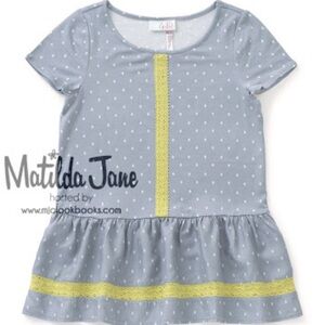 Matilda Jane Grey Tunic Peplum Top w/ neon lace